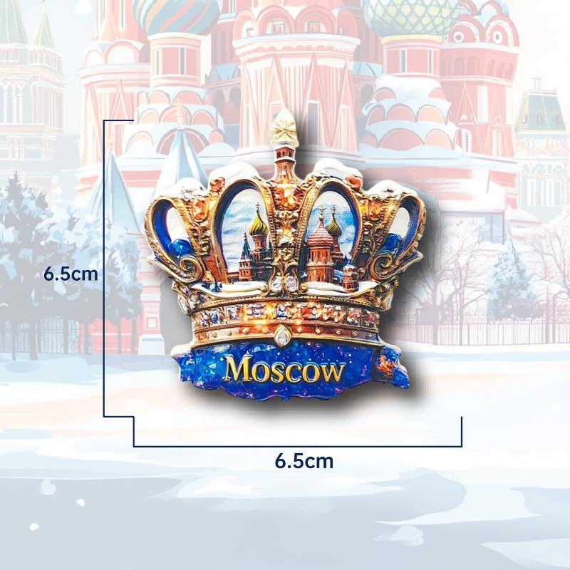 Moscow Crown & Storybook Castle Fridge Magnet Stickers Russian Travel Souvenir Home Decor Unique Literary Gift