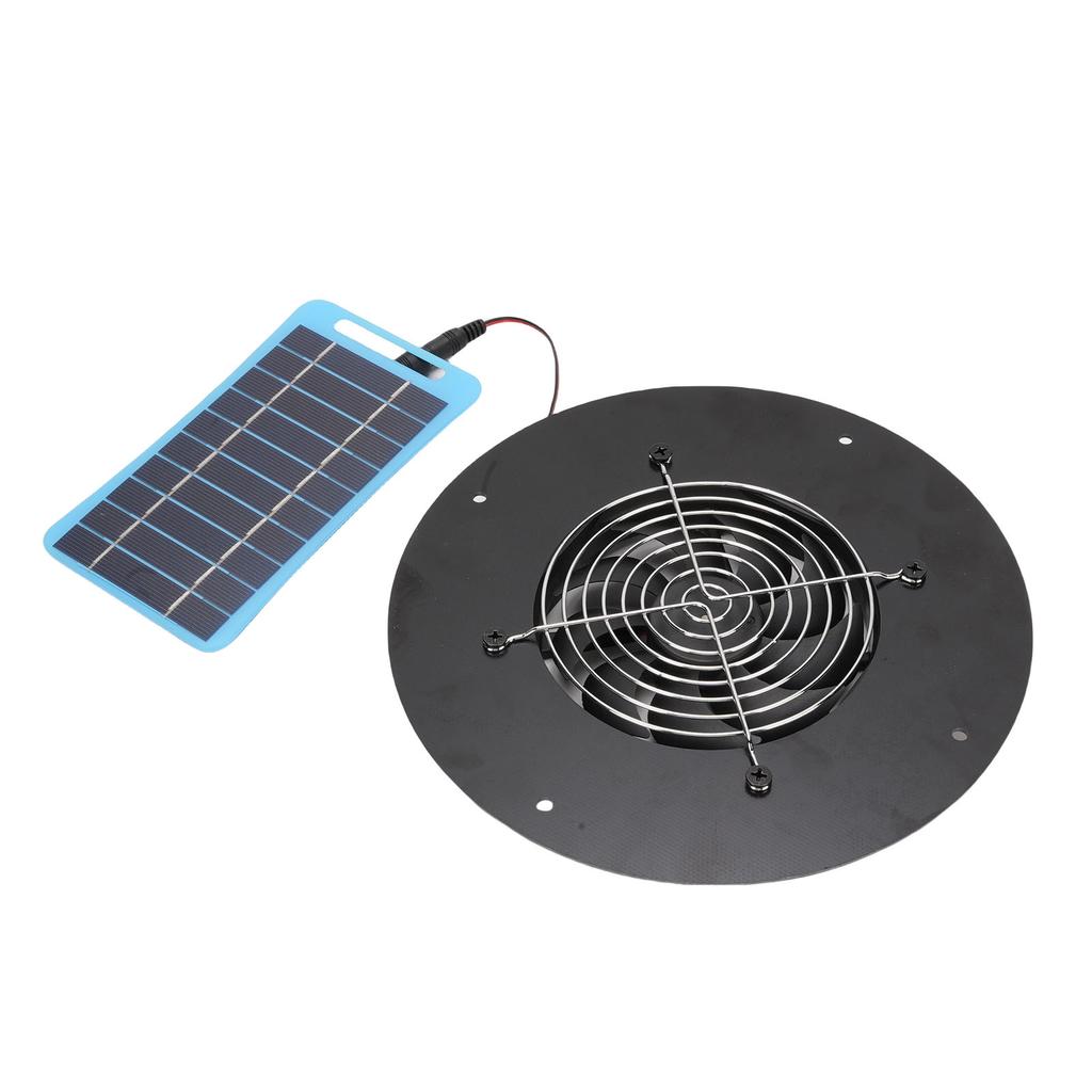 Solarbetriebener Abluftventilator Rund 5W Tragbarer Solarpanel-betriebener Ventilator Leise für Hühnerställe