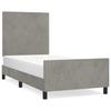 Bed Frame without Mattress Light Grey 90x190 cm Velvet