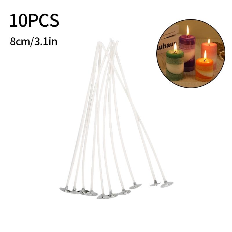 Бездымные фитили для свечей 8-16 см Хлопковые фитили с воском и металлическими держателями Инструменты для изготовления свечей своими руками оптом