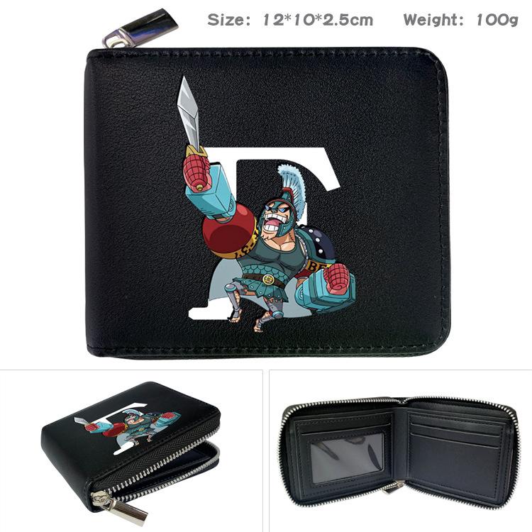 One Piece Anime Reißverschluss PU Geldbörse Luffy Aufdruck Kurzes Münzfach Kartenhalter