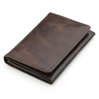 Made In Japan Vintage Waxed Leather Genuine Leather Business Card Holder Dark Brown [Abies]
