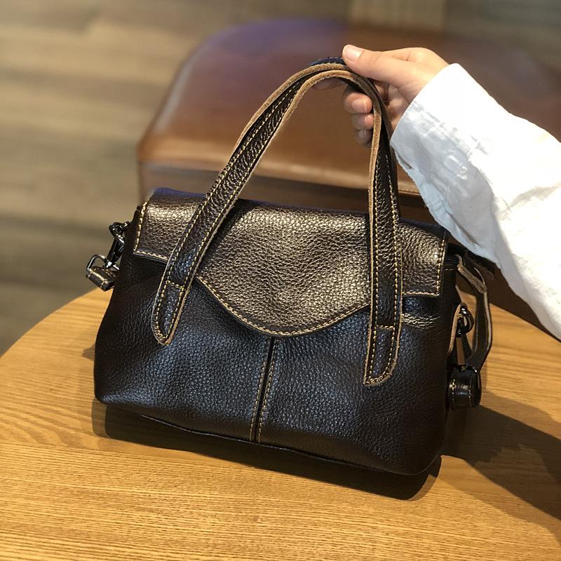 Echte Leder Mini Tasche Kleine Umhängetasche Mode Weiches Rindsleder Damen Tasche Leder Handtasche Retro Vielseitige Umhängetasche