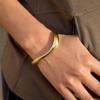 Stainless Steel Bracelets Set Gold Plated with Irregular Metal Cuff Delicate Chains Minimalist Layering Jewelry for Women