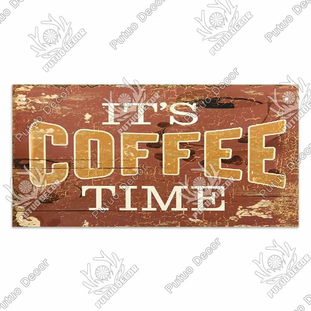 Coffee Metal Hanging Signs Decorative Plaques Door Aluminum Plaque In Home Decor Cafe Kitchen Hanging Home Decor