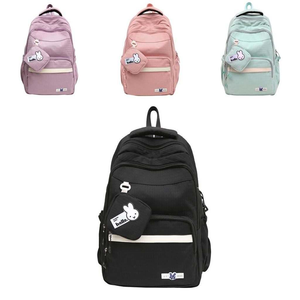 Trendy Large Capacity Backpack For Middle School High School College Students In Green Purple Pink Black And Brick Red