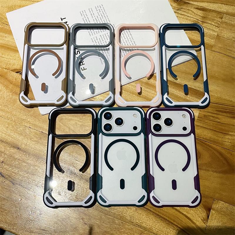 Cute Panda Transparent Phone Case For iPhone 17 11 12 13 14 15 16 Pro Max Air 14 15 Plus 16E For Magsafe Wireless Charger Protector Cover