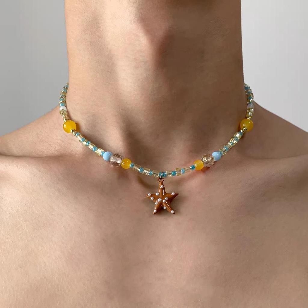 Starburst Double Layer Men's Necklace: Trendy, Light Luxury Hip Hop Style, Unisex Clavicle Chain