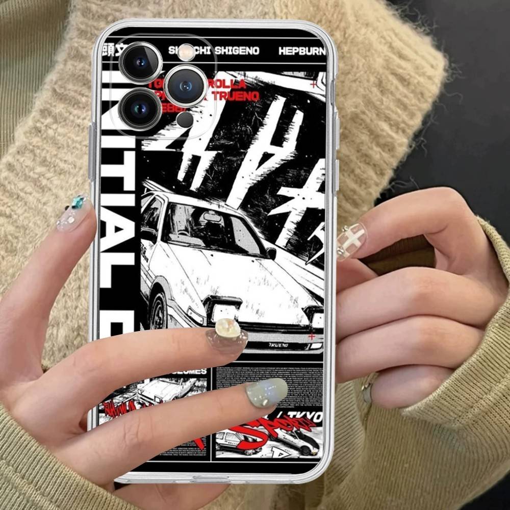 

Racing Anime Initial D For IPhone 17 16 15 14 13 12 11 Pro Max Plus Transparent Soft TPU Phone Cover iPhone 15pro max