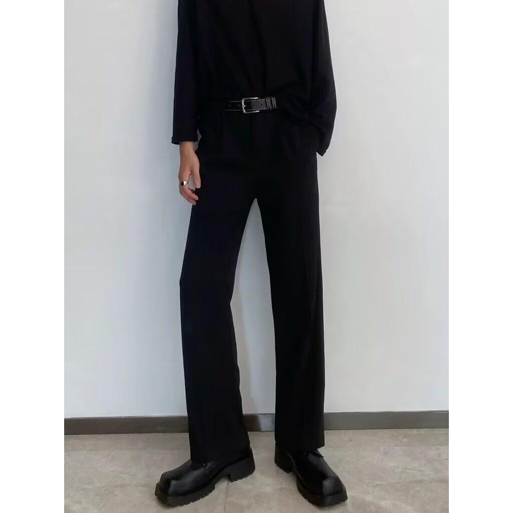 drape anti-wrinkle flared pants men's thickened warm new autumn and winter men's pants loose elastic fashion long pants