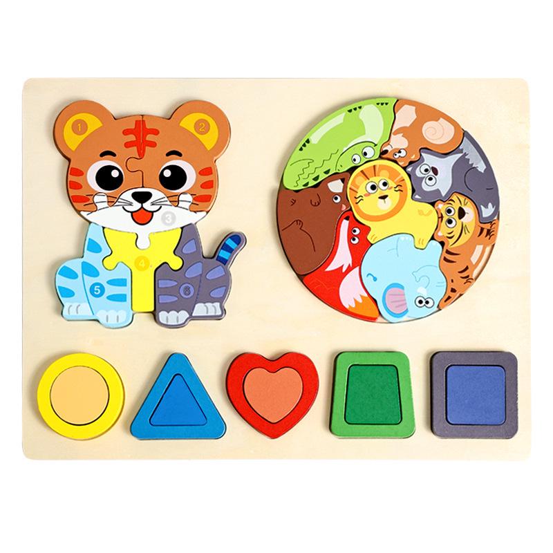 3D Geometric Animal Shape Puzzle Board for Early Education and Shape Matching