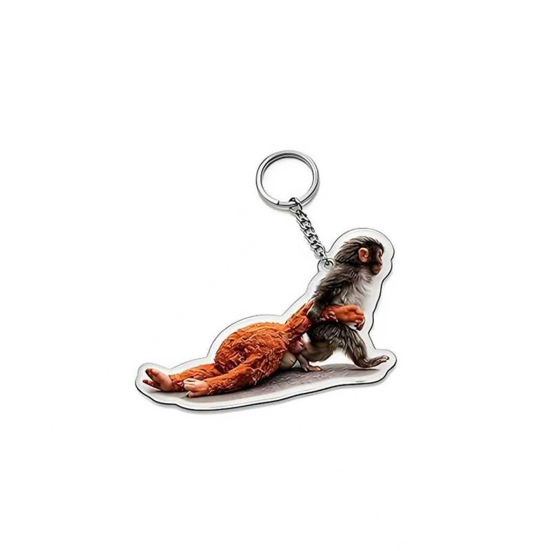 Punch The Monkey Plush Doll Keychain Cartoon Anime Toy Bag Pendant Colleague Desk Ornaments Gift