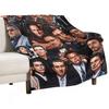 Collage of Gangsters Throw Blanket Sofas Picnic Furry Hairy Comforter Retros Blankets