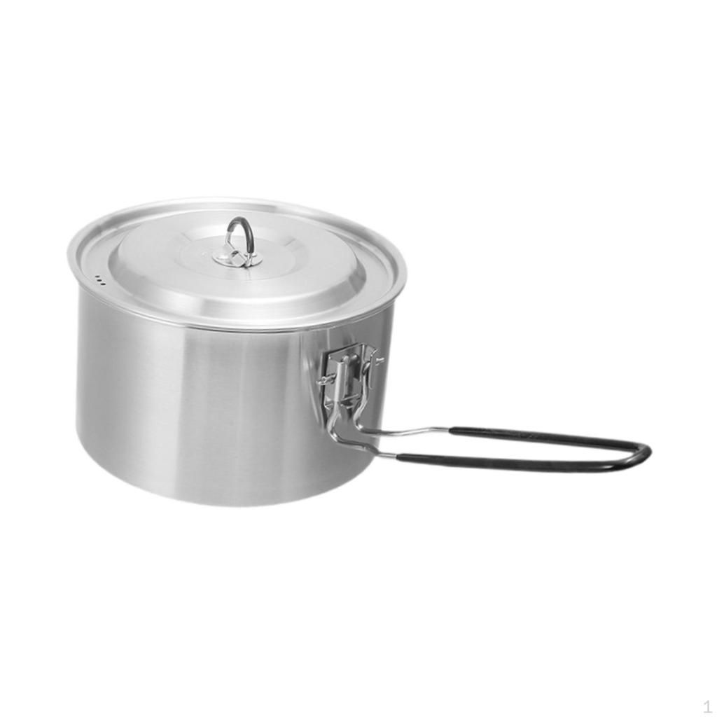 Camping Pot Camp Stockpot Boiling Water Non Stick Lightweight with Lid Cooking for Beach