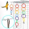 Bird Crawling Toy Parrot Hanging Colored Ring Bell Climbing Training Relieve Boredom Cockatoo Budgerigar Bird Cage Decoration