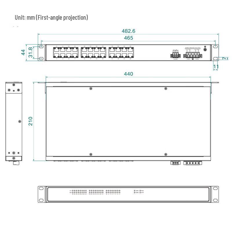 Maiwei 1U Industrial Rackmount Network Switch