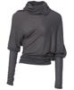 Peulleeoeob Sheer Asymmetrical Long Sleeve (Fl-175_Charcoal)