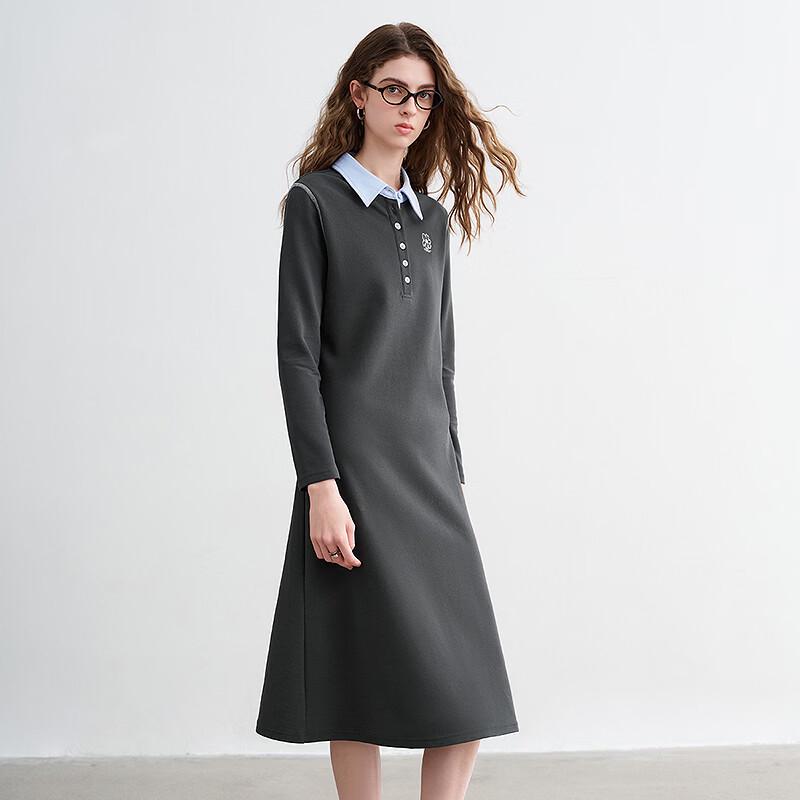 Chuyu Women's Faux Two-Piece Pique Polo Dress