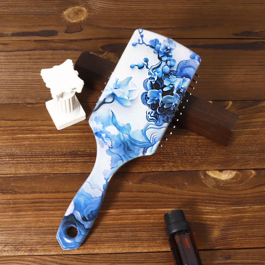 1pc Vivid Relief Flower Pattern Air Cushion Hair Comb Nylon Comb, Comfortable Massage comb,Special for Real Hair Wigs