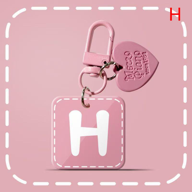 Pink 26 Letters Hanging Design Simple Keychain For Women Charm Jewelry Stylish Sophisticated Everyday Wear A-Z Key Chains