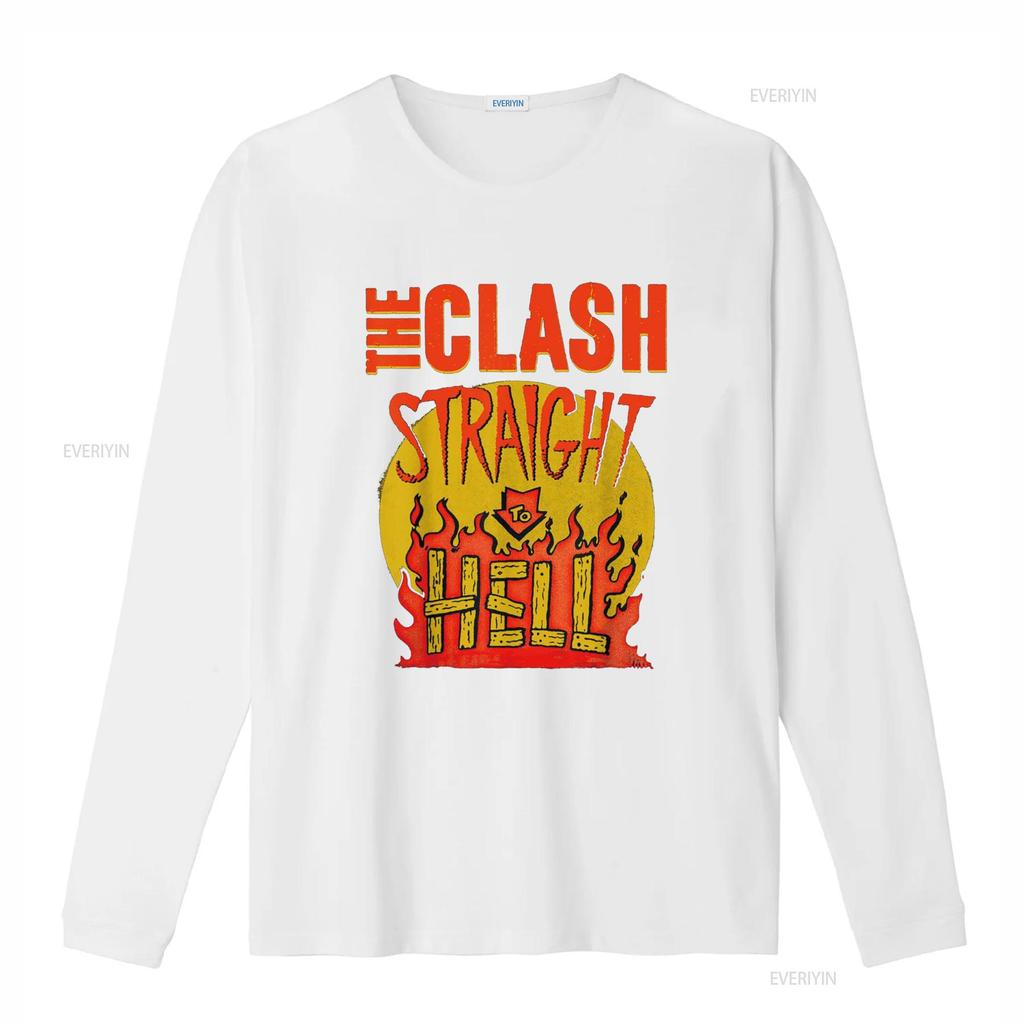 The Clash Straight To Hell T-Shirt vintage gewaschen Vielseitig Stilvoll Designer-Kleidung Leicht lässig Weich für Männer Unisex