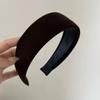 Retro French Wide Skull Top Sponge Headband for Women - Milk Coffee Color Hair Accessory