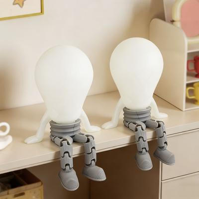 1Pc Luminous Effect Light Bulb Villain 3D Printing Ornament, Car Desktop Mini Decoration