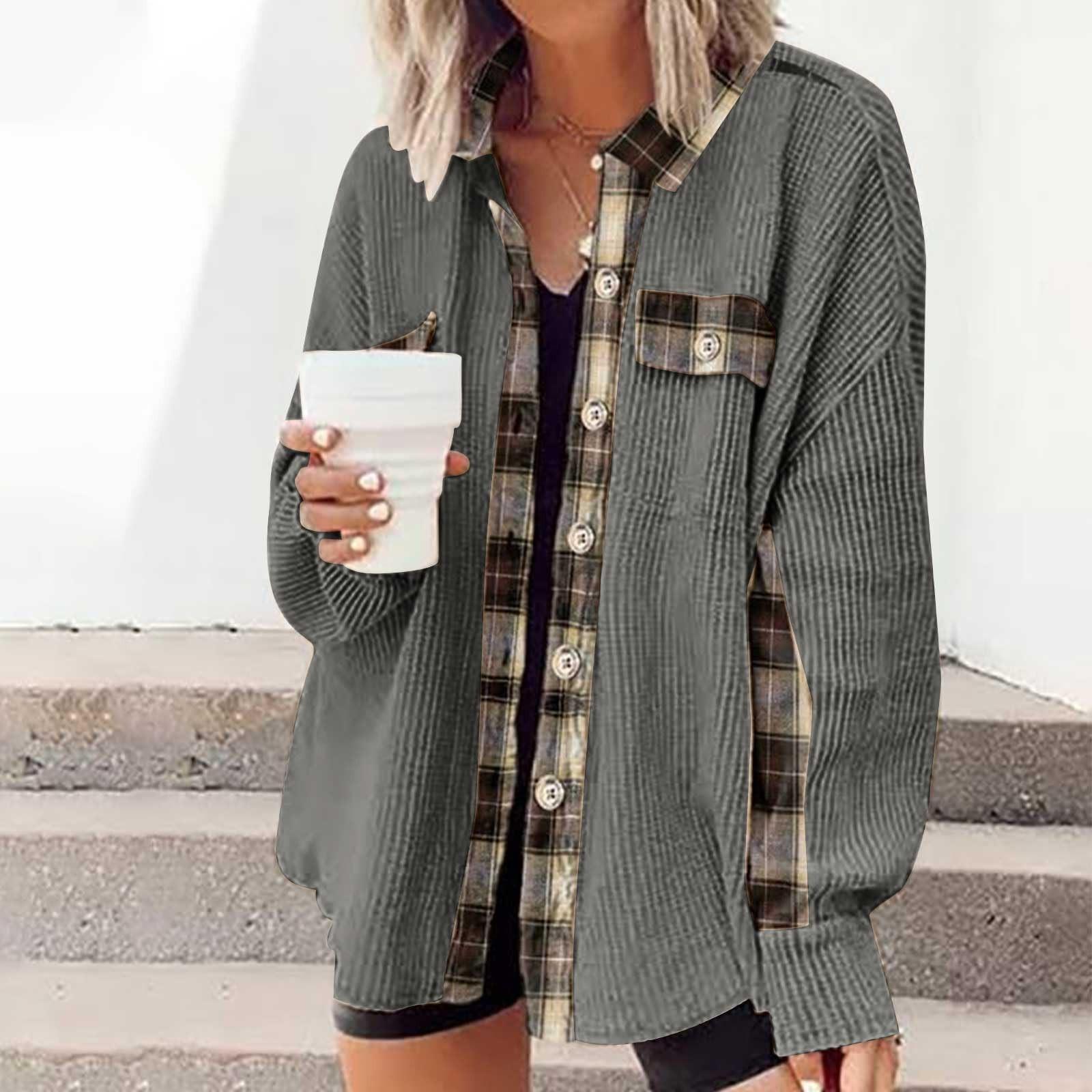 

Жіночий вільний кардиган з ляльковим рукавом у стилі печворк нестандартної форми піджак із штучними ґудзиками L