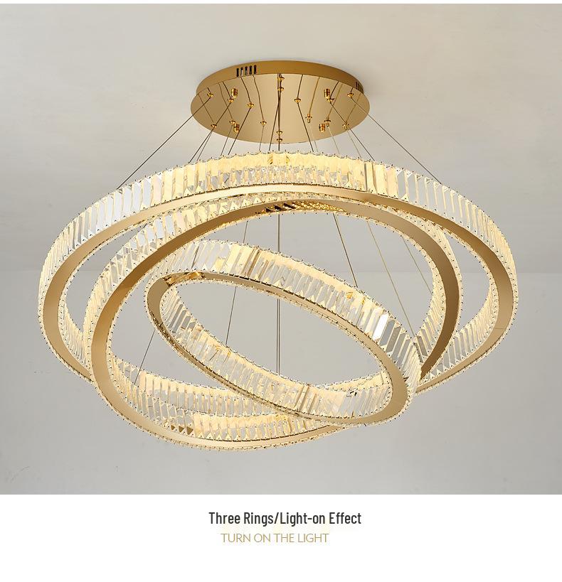 Modern Minimalist Crystal Chandelier for Double-Height Spaces