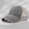 Washed mesh cap soft top light plate holes summer breathable sun protection new casual hollow mesh cap embroidery
