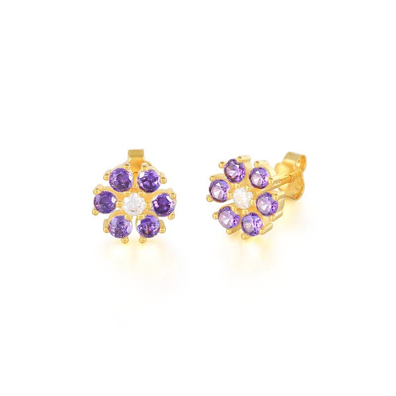 Best Selling Flower Stud Earrings S925Ins Wind Mini Diamond Six Valve Flower Stud Earrings