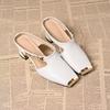 High Heels Women Slippers Chunky Fashion Mules Shoes Square Toe Heeled Sandals Summer Party Slides Mujer Zapatos