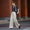 Demana Fall Cloud Cotton Pleated Wide-Leg Commuter Pants
