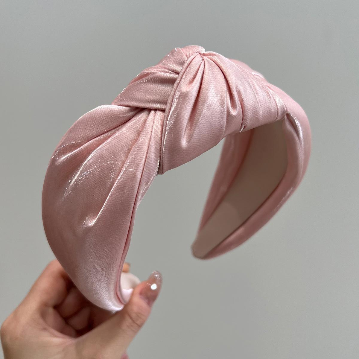 Lente Kleurrijke Satijnen Grote Knoop Haarband Hoofdband Volwassen Haaraccessoires Haar Sieraden gray