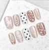 Korean Polka Dot Star Cat Eye Press-On Nails - Short Oval Stickers