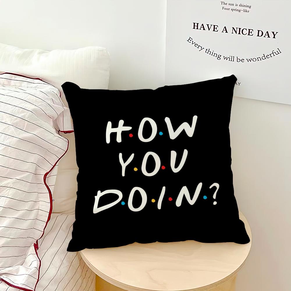 Classic Friends TV Show Pillow Case Sofa Living Room Bedroom Headboard Backrest Cushion Square Cushion Nap Time