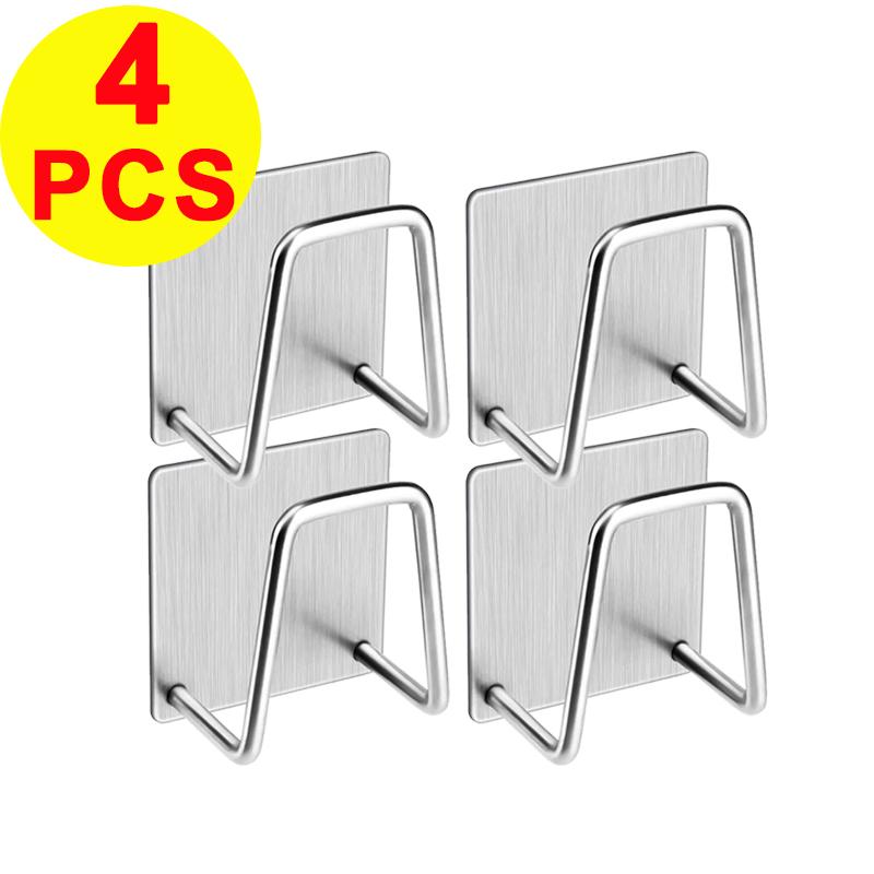 Držák na kuchyňské houbičky Nerezová ocel Houby na dřez Odtokový stojan na sušení Samolepící držák na odkládací prostory Nástěnné háčky Kuchyňský organizér