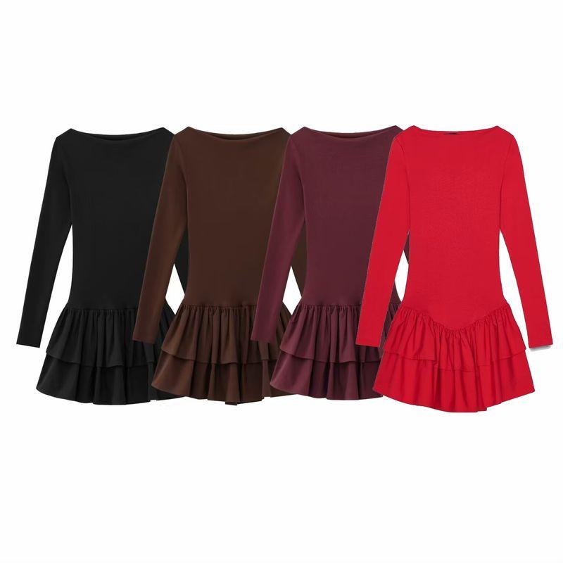 Kaslead New Arrival Women's Clothing Fashion Style Fashion Laminated Decoration Short Dress 0085308 700