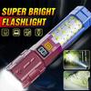 Powerful Upgrade LED Flashlight USB Rechargeable Flashlights with Tail Hook Portable Emergency Light Outdoor Waterproof Torch