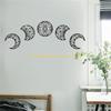 92MF 5pcs Nordic Styles Hollowed Out Moon Phases Wall Hanging Decors Natural Wood Art for Bedroom and Living Room Decoration