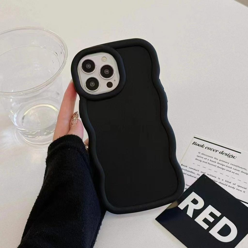 Wavy Phone Case for Xiaomi Redmi Note 13s 13 12s 12 11s 11 Pro Pro+ 12C 13C Candy Solid Color Shockproof Soft Silicone Phone Casing Cover