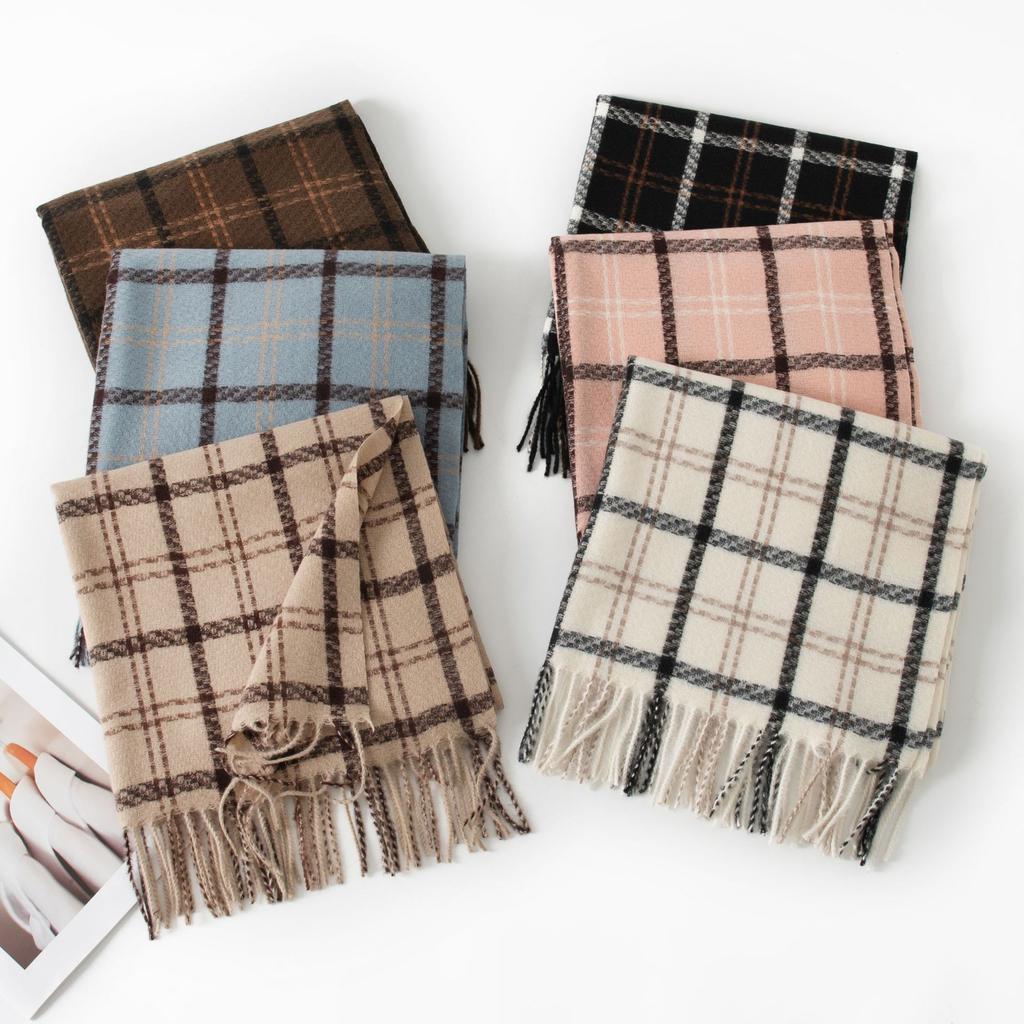 Autumn And Winter High-End Korean Plaid Scarf Casual Versatile Korean Women Versatile Shawl Women