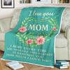 I Love You Mom Blanket Floral Wreath Throw with Heartfelt Message Personalized Mother's Day Gift from Daughter or Son Cozy Fleece Blanket