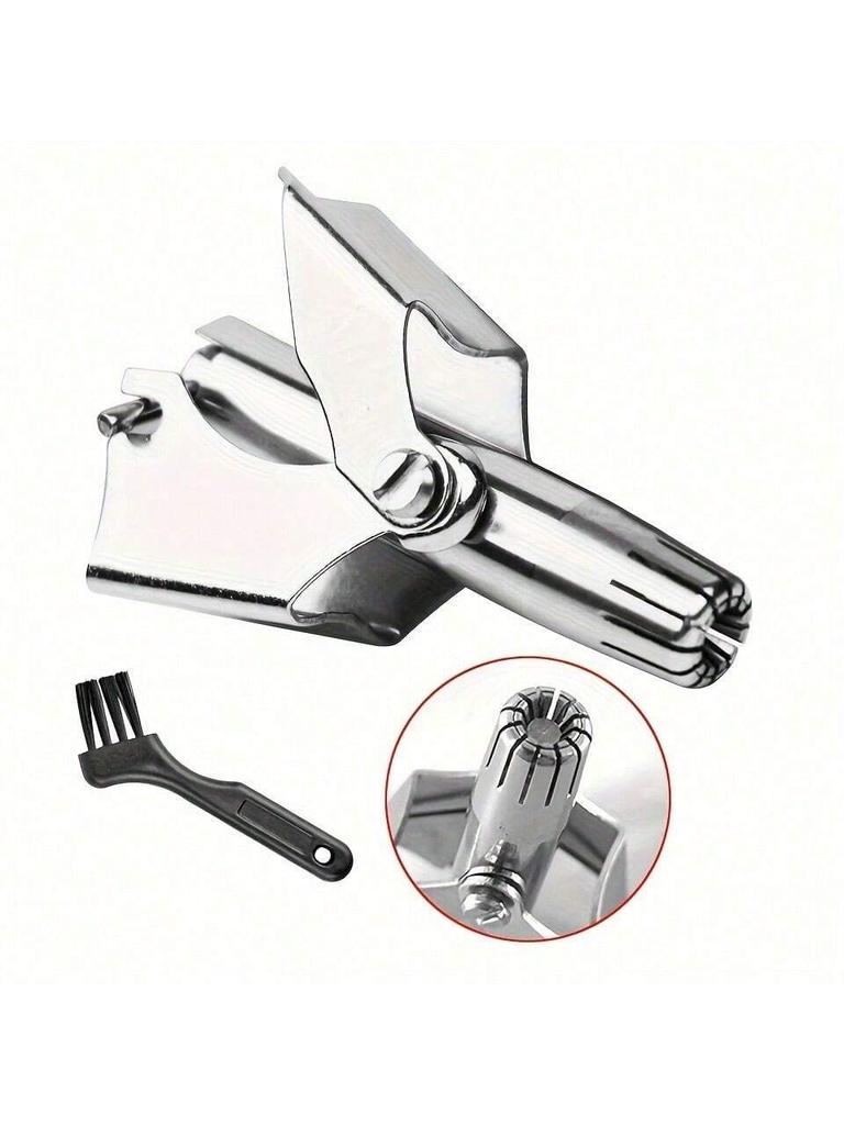 1pc,Washable Manual Nose Hair Trimmer For Men And Women, Stainless Steel,Portable Nose Hair Clippers