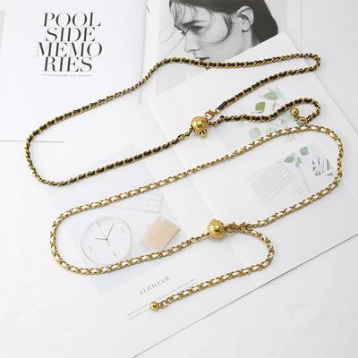 Xiaoxiang Metal Waist Chain Accessories Women'S Woven Belt Decoration With Skirt Dress Chain Thin Waist Belt Wind