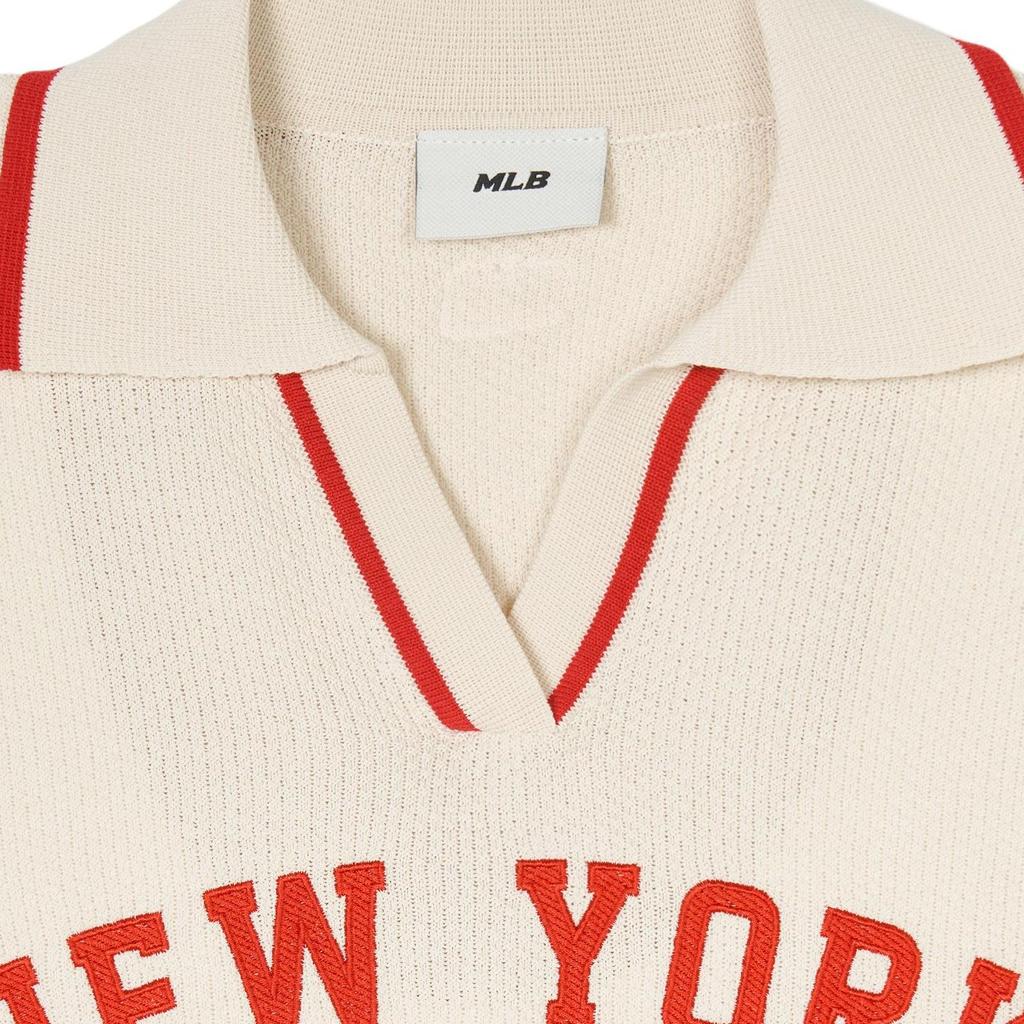 New MLB SS24 New York Yankees Knitwear Women's Cream 3FKPV0141-50CRD