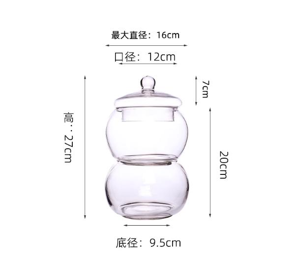 Crystal Candy Jar Transparent Glass with Lid Four Floors Food Storage Tank Home Use Desktop Multi-layer Decoration Glass Jar