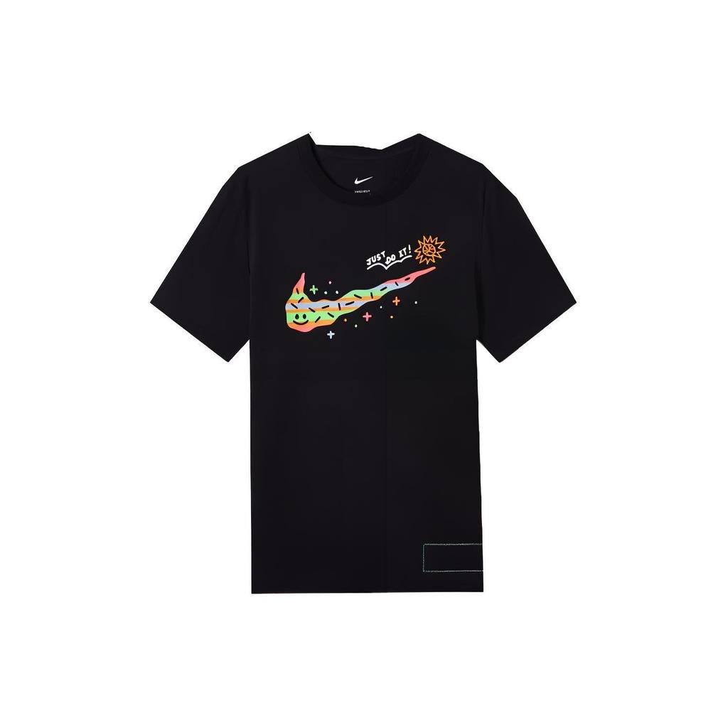 Nike T Shirts Men's Black Crew Neck Moderate Straight Fit DV3188-010