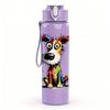 1PC Colorful Mixed Breed Dog Print 750ml Color Plastic Sports Water Bottle Leakproof Flip Straw Lid Suitable for Sports Office Home Use