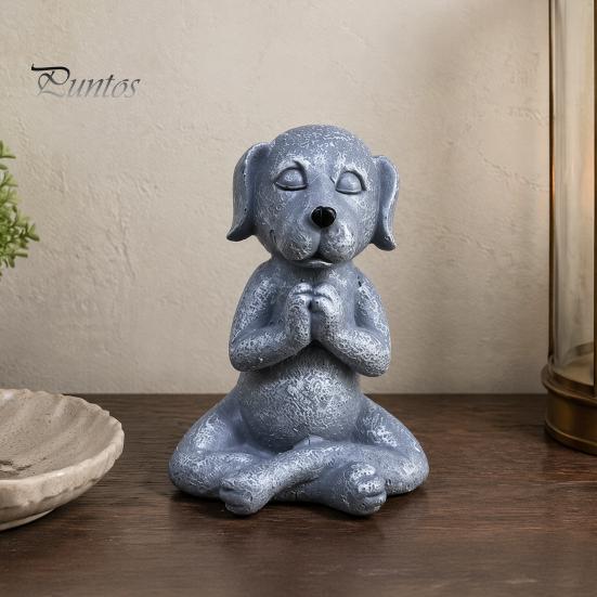 Ornamento per cortile resistente alle intemperie, Statuetta animale da meditazione, Statua Zen in resina, Decorazione da giardino seduta per alleviare lo stress, Scultura per gatto/cane/rana